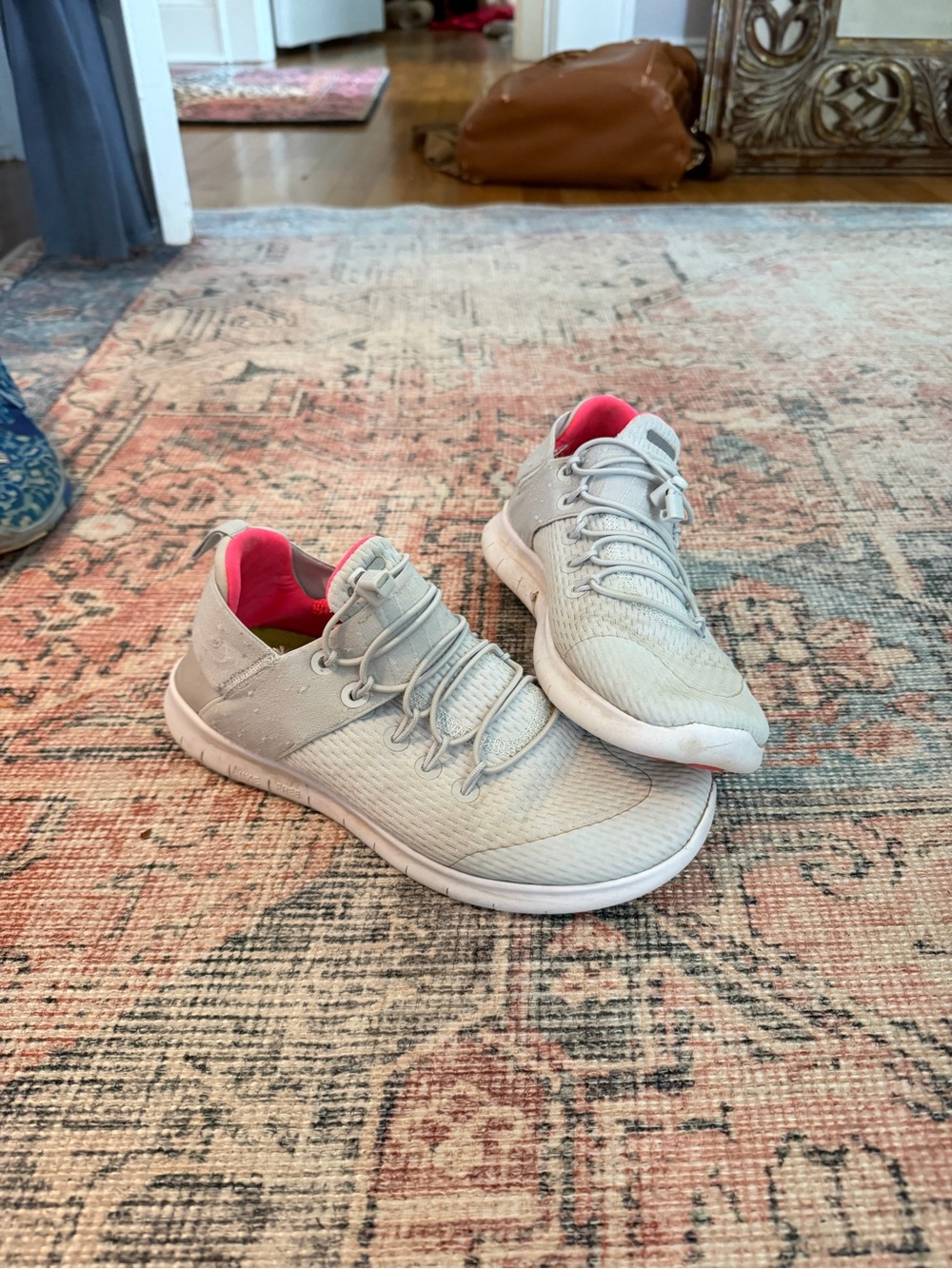 Nike Women’s Athletic Sneakers - Light Gray with Pink Lining